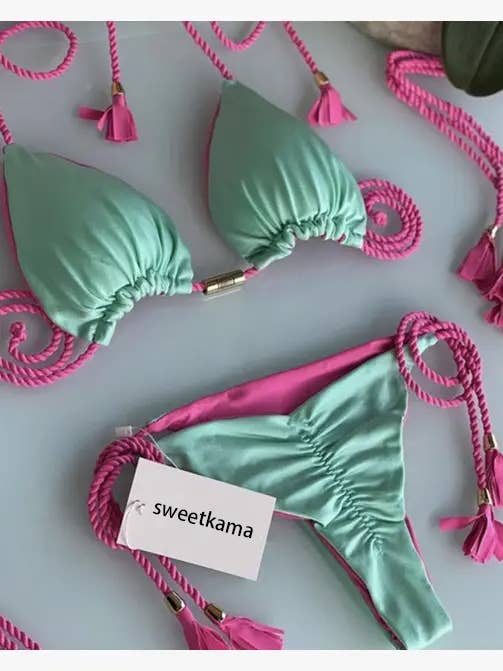 2-Piece Color Block Bikini Set Swimsuit 8242 - Image 11