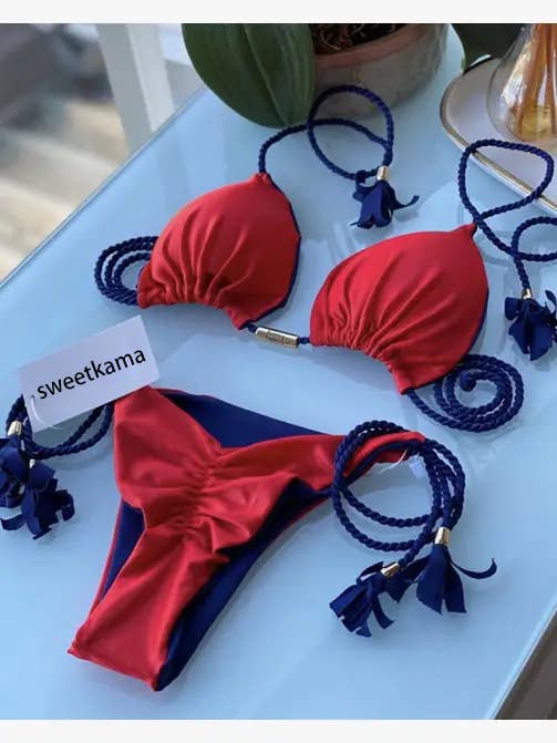 2-Piece Color Block Bikini Set Swimsuit 8242 - Image 13