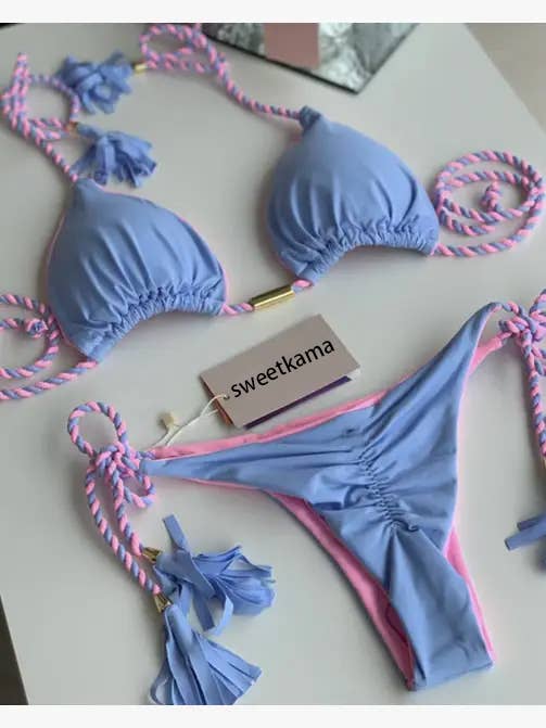 2-Piece Color Block Bikini Set Swimsuit 8242 - Image 2