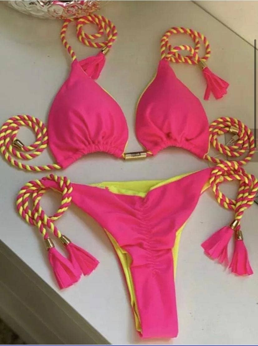 2-Piece Color Block Bikini Set Swimsuit 8242 - Image 6