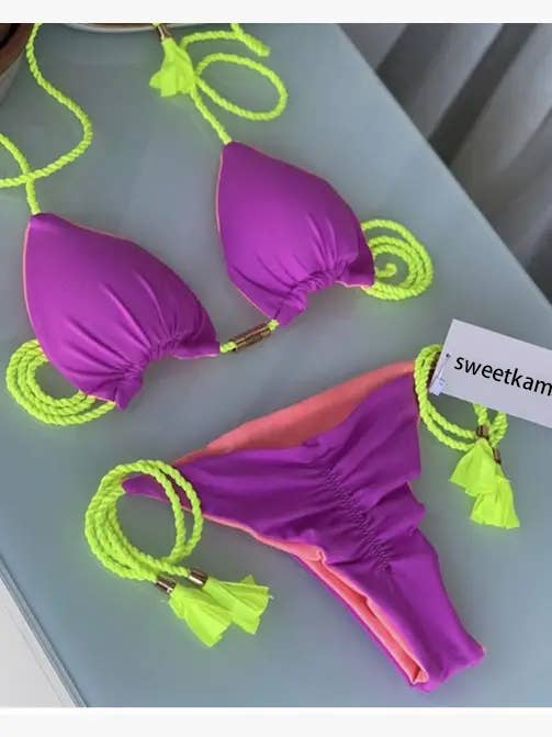 2-Piece Color Block Bikini Set Swimsuit 8242 - Image 8