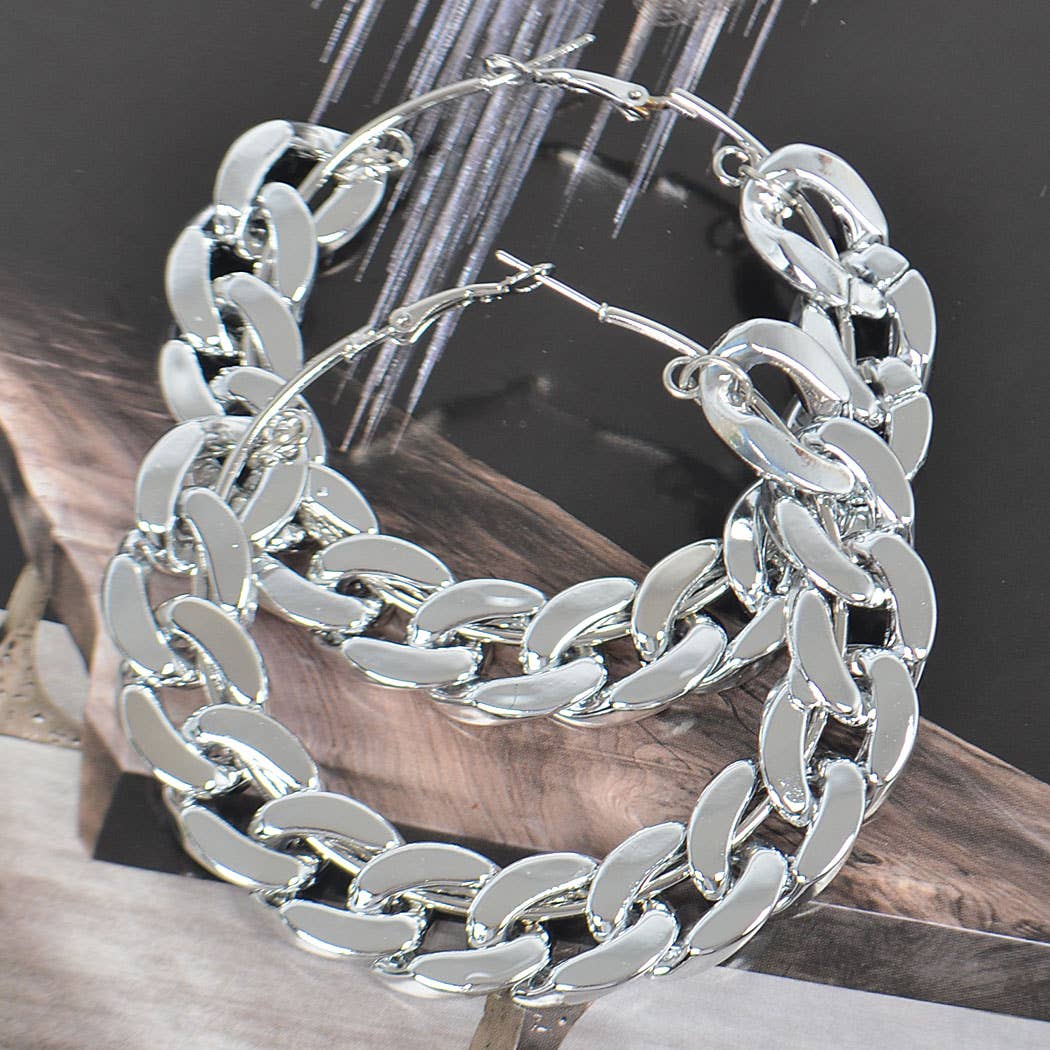 3AM BY H&D ACCESSORIES - 60MM Chain Hoop Earring - Image 3