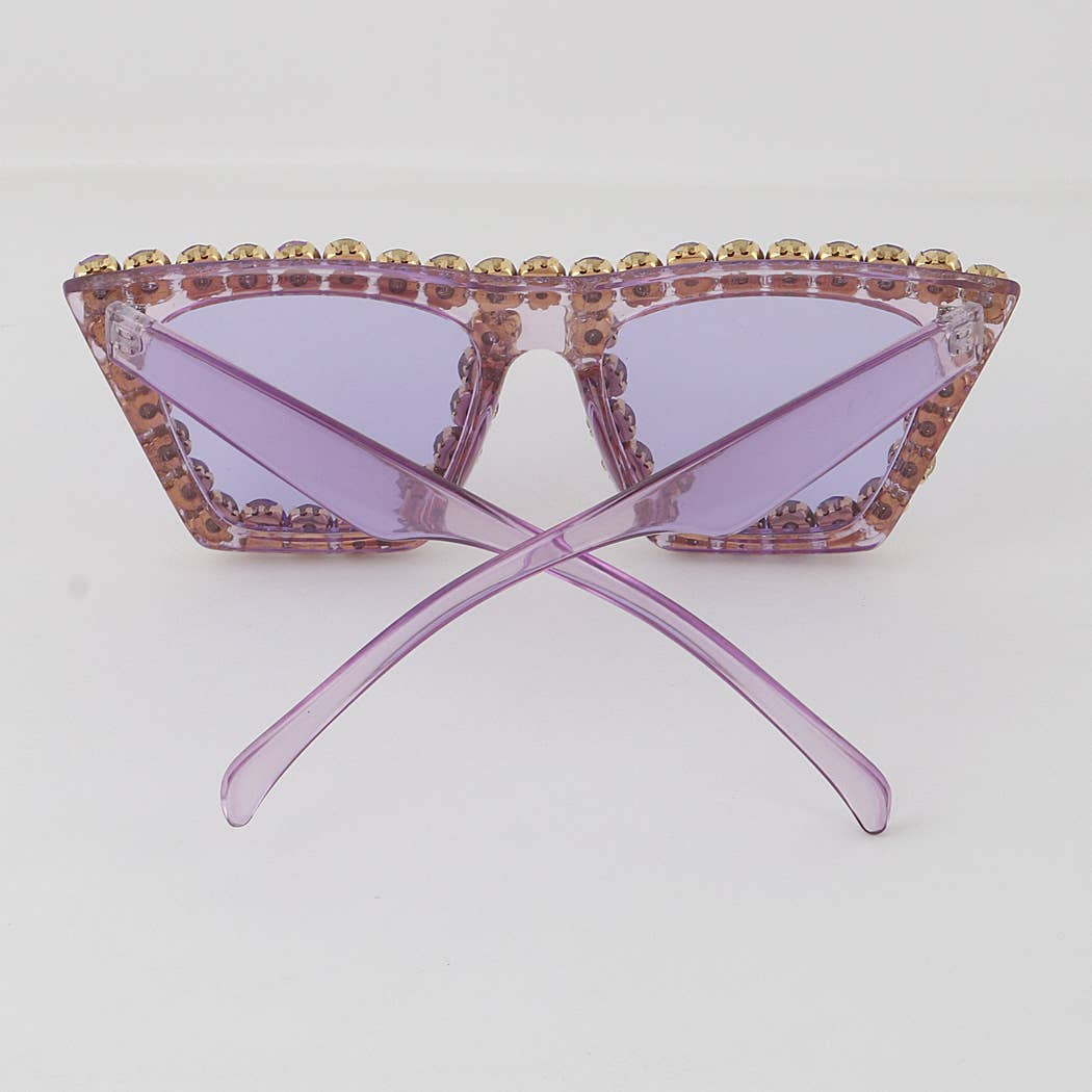 3AM BY H&D ACCESSORIES - Beaded Rhinestone Sunglasses - Image 4