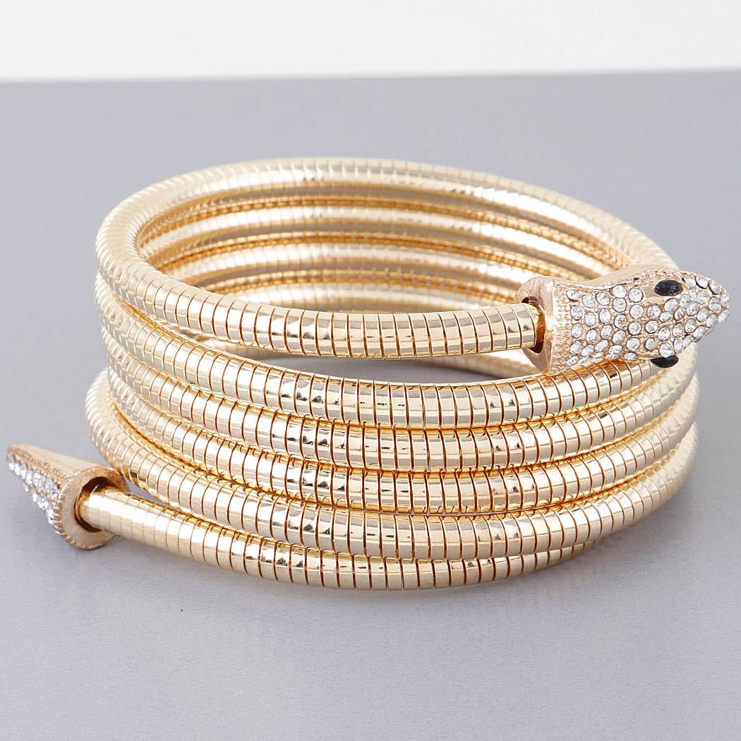 3AM BY H&D ACCESSORIES - Coiled Bejeweled Snake Bracelet - Image 2