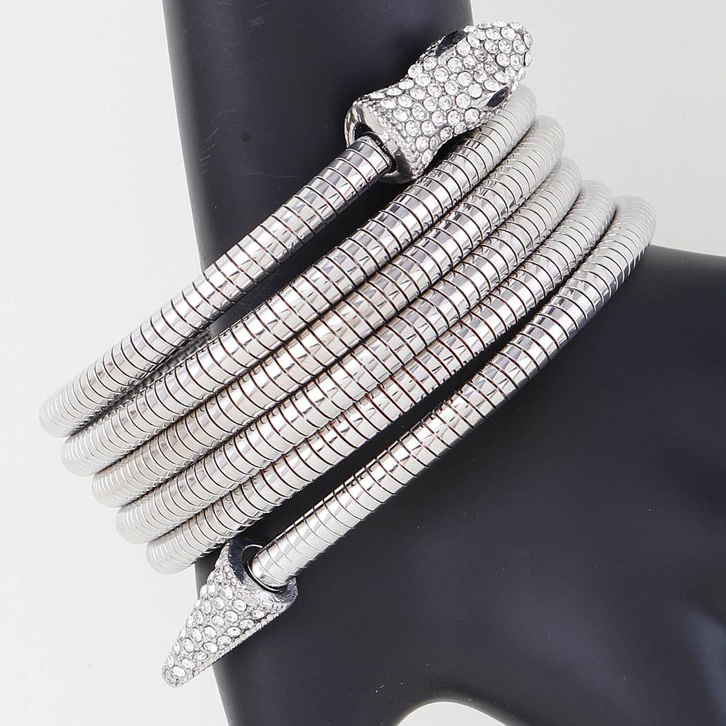3AM BY H&D ACCESSORIES - Coiled Bejeweled Snake Bracelet - Image 4