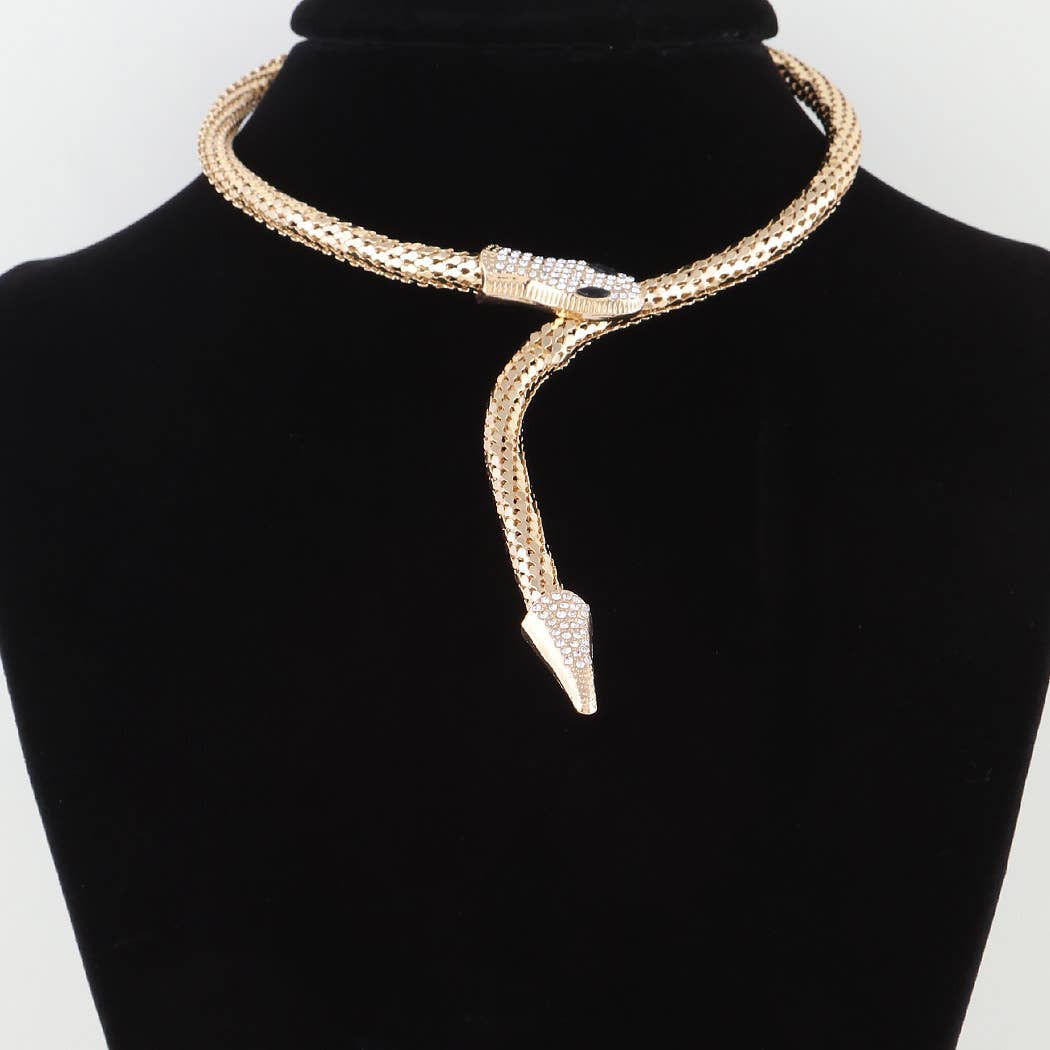 3AM BY H&D ACCESSORIES -  Jeweled Snake Wrap Choker Necklace - Image 2