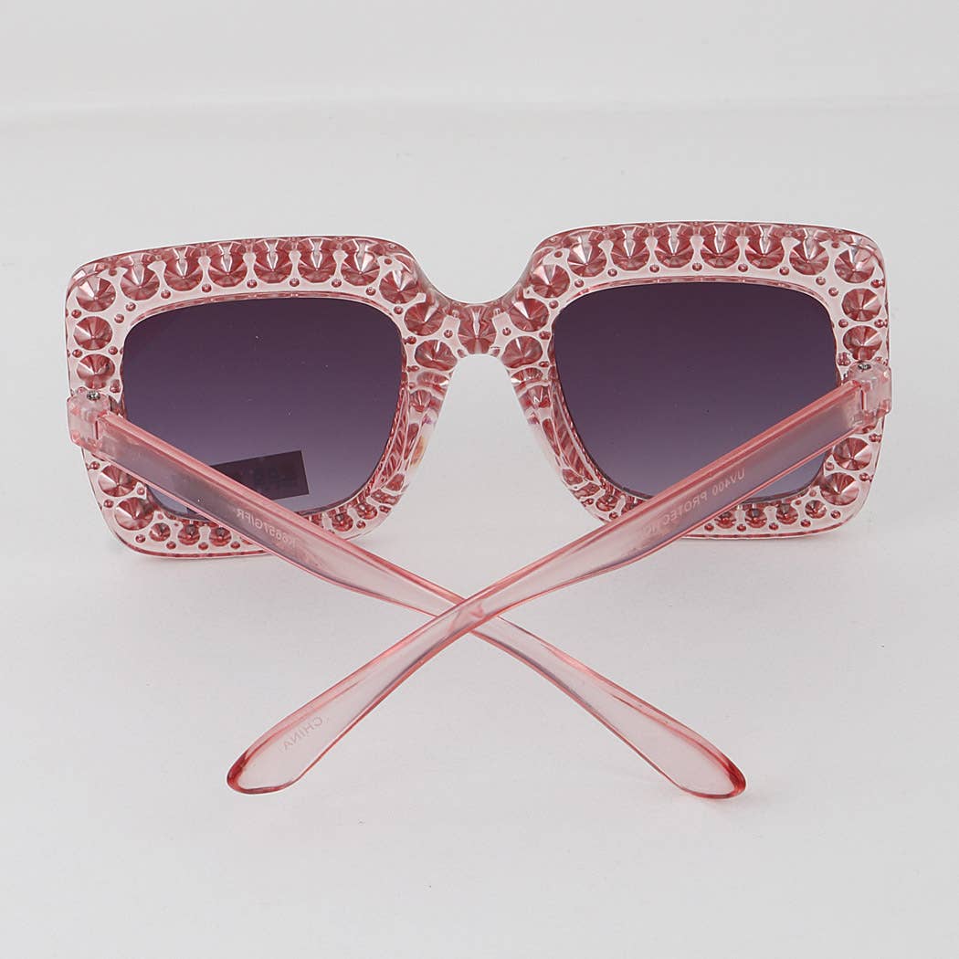 3AM BY H&D ACCESSORIES - KIDS Blinged Out Thick Framed Square Sunglasses - Image 2