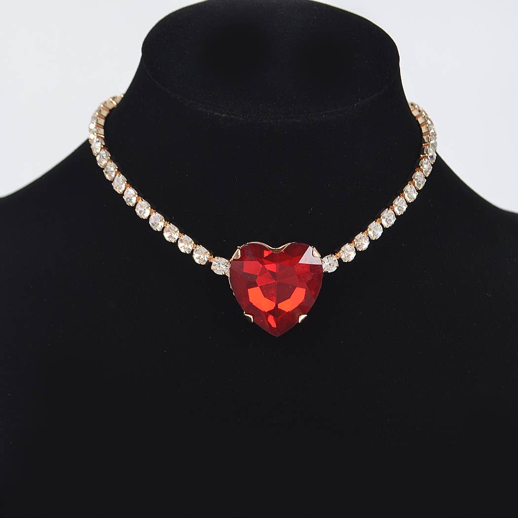 3AM BY H&D ACCESSORIES - Rhinestone Heart Shape Choker - Image 5