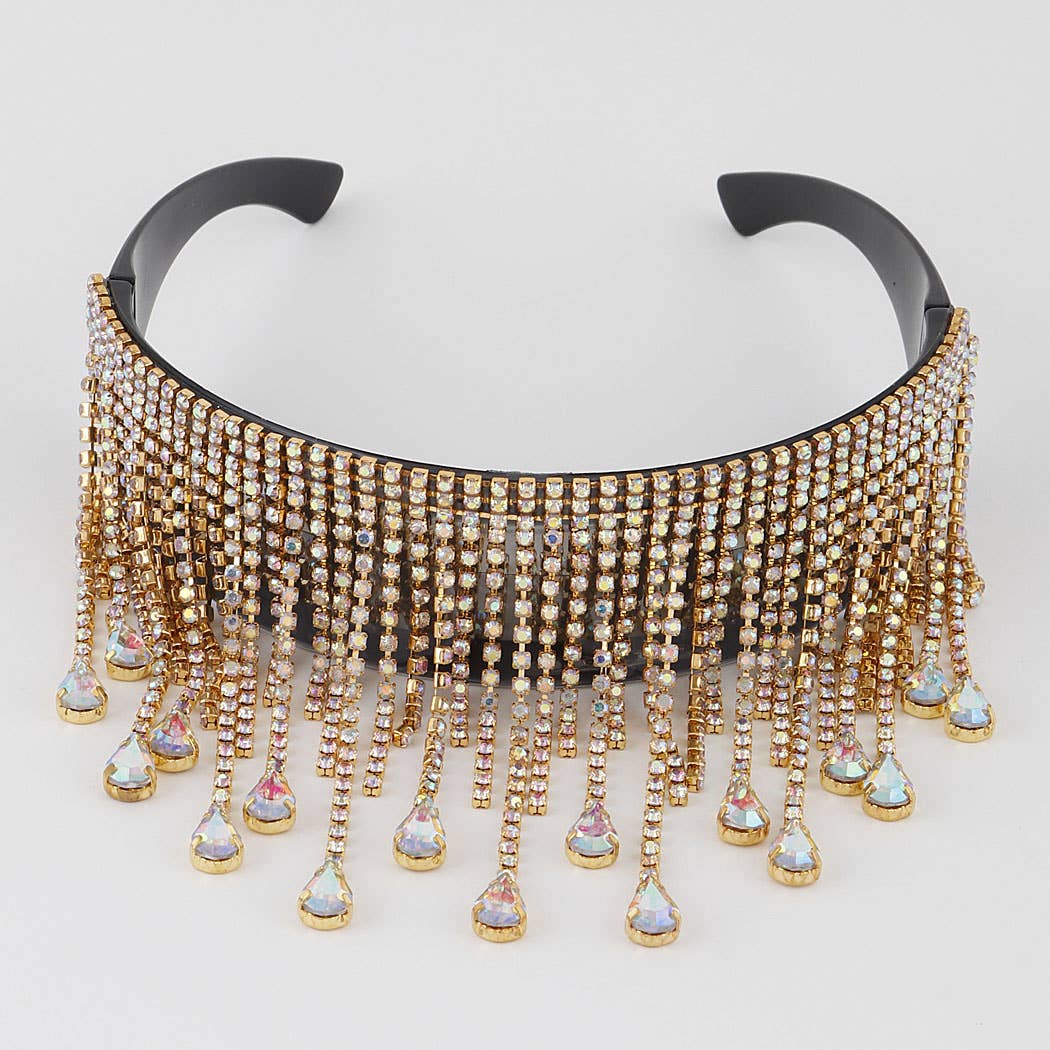 3AM BY H&D ACCESSORIES - Rhinestone Tear Drop Shield Sunglasses - Image 7