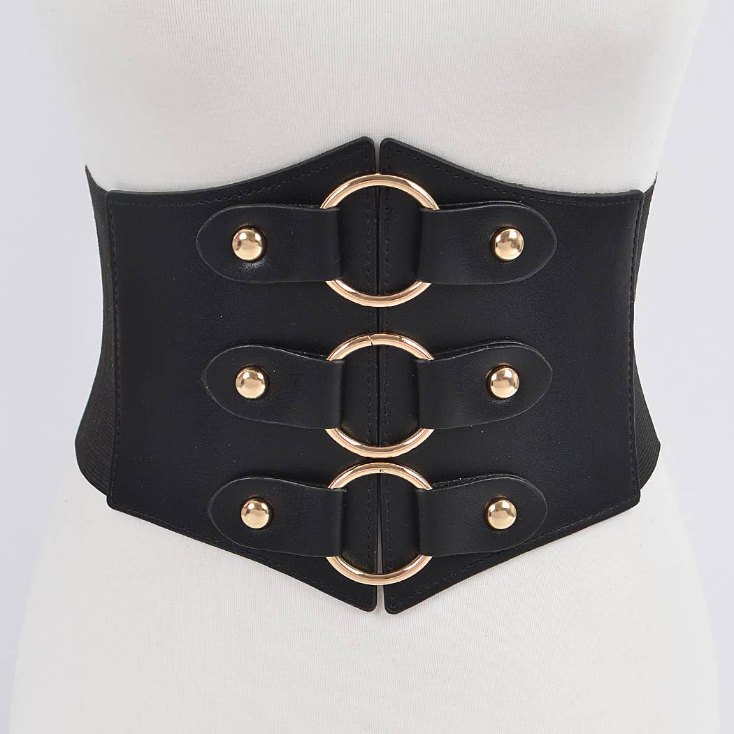 3AM BY H&D ACCESSORIES - Wide Multi O Ring Metal Elastic Belt
PB8172 - Image 2