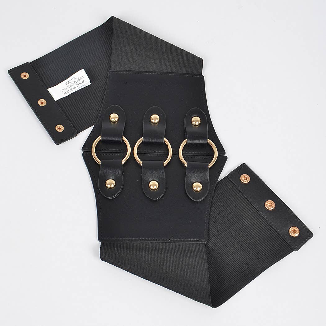 3AM BY H&D ACCESSORIES - Wide Multi O Ring Metal Elastic Belt
PB8172 - Image 3