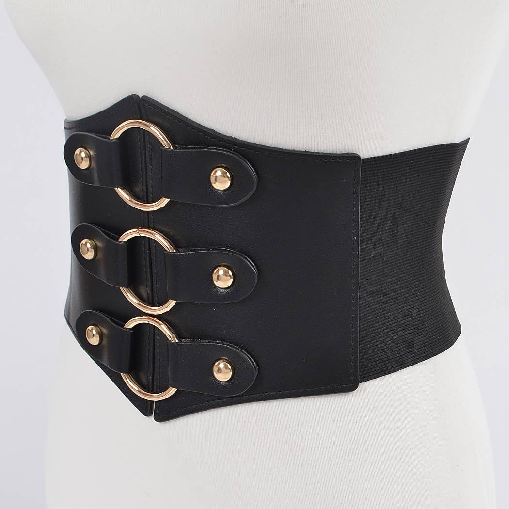 3AM BY H&D ACCESSORIES - Wide Multi O Ring Metal Elastic Belt
PB8172 - Image 4