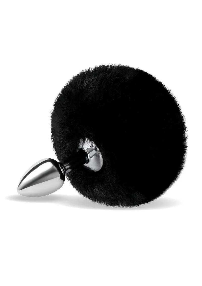 3fluffy Bunny Metal Plug W/ Black Tail