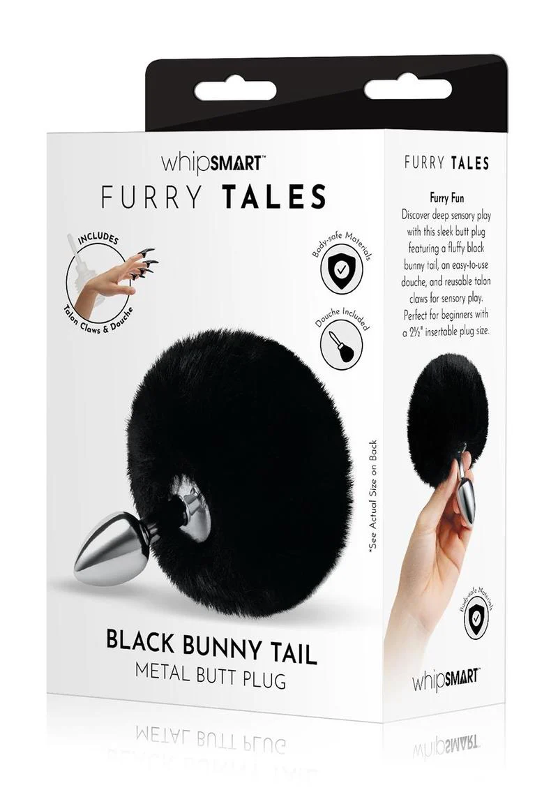 3fluffy Bunny Metal Plug W/ Black Tail - Image 2