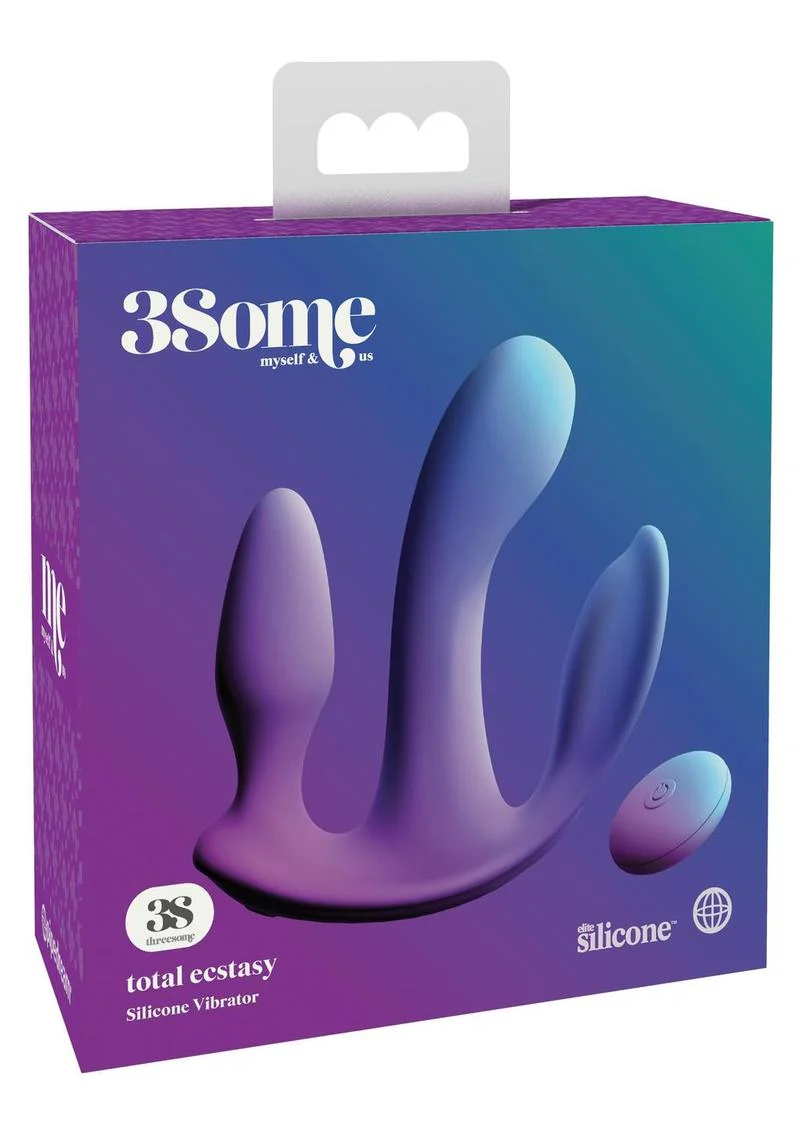 3Some Total Ecstasy Silicone Rechargeable Vibrator with Remote Control - Image 2