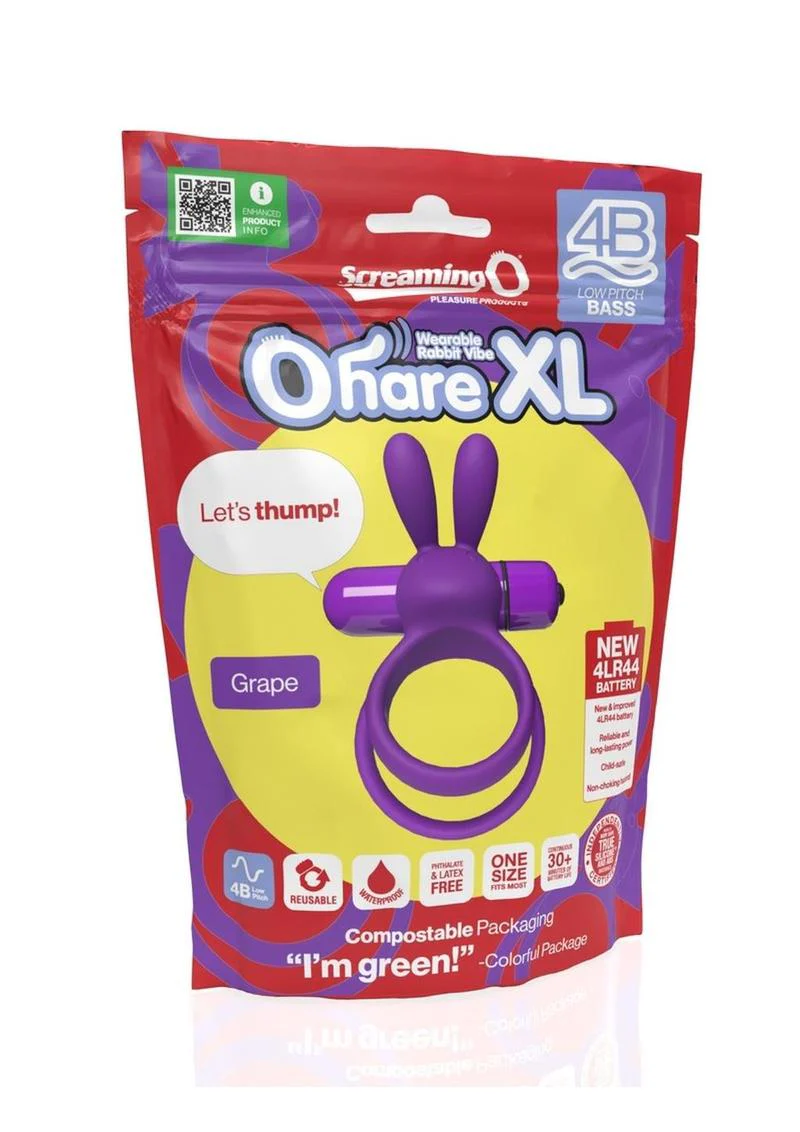 4b Ohare XL Rechargeable Silicone Rabbit Vibrating Cock Ring - Image 5