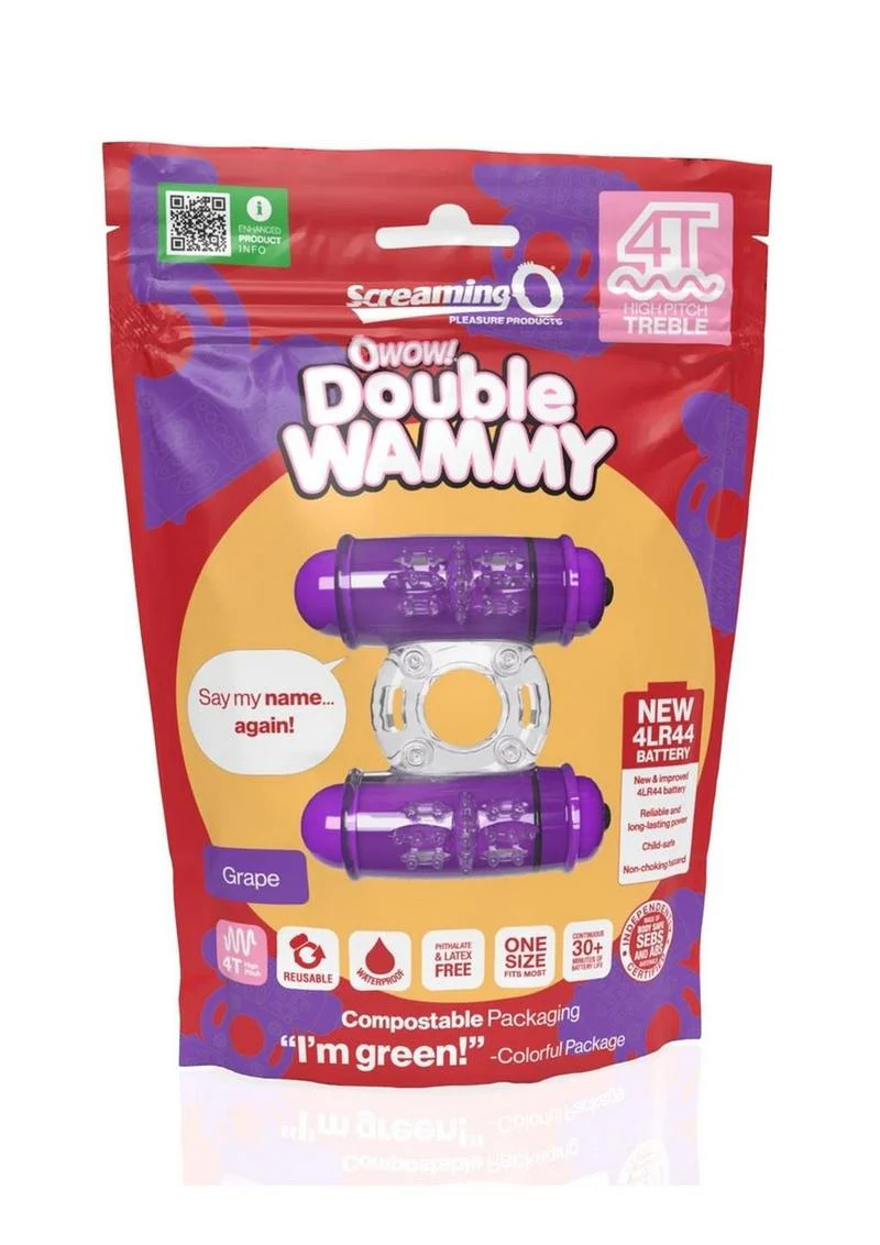 4t Double Wammy Silicone Rechargeable Dual Vibrating Couples Cock Ring - Image 10