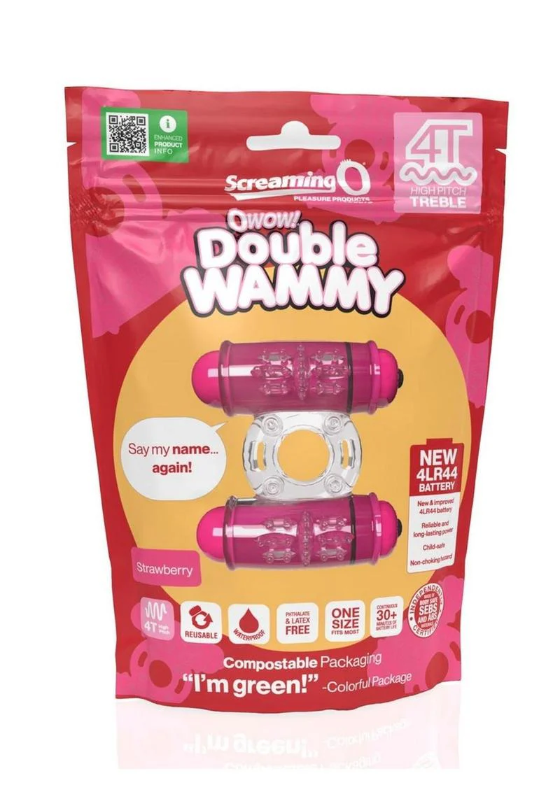 4t Double Wammy Silicone Rechargeable Dual Vibrating Couples Cock Ring - Image 2