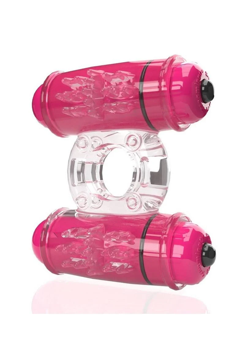 4t Double Wammy Silicone Rechargeable Dual Vibrating Couples Cock Ring - Image 3