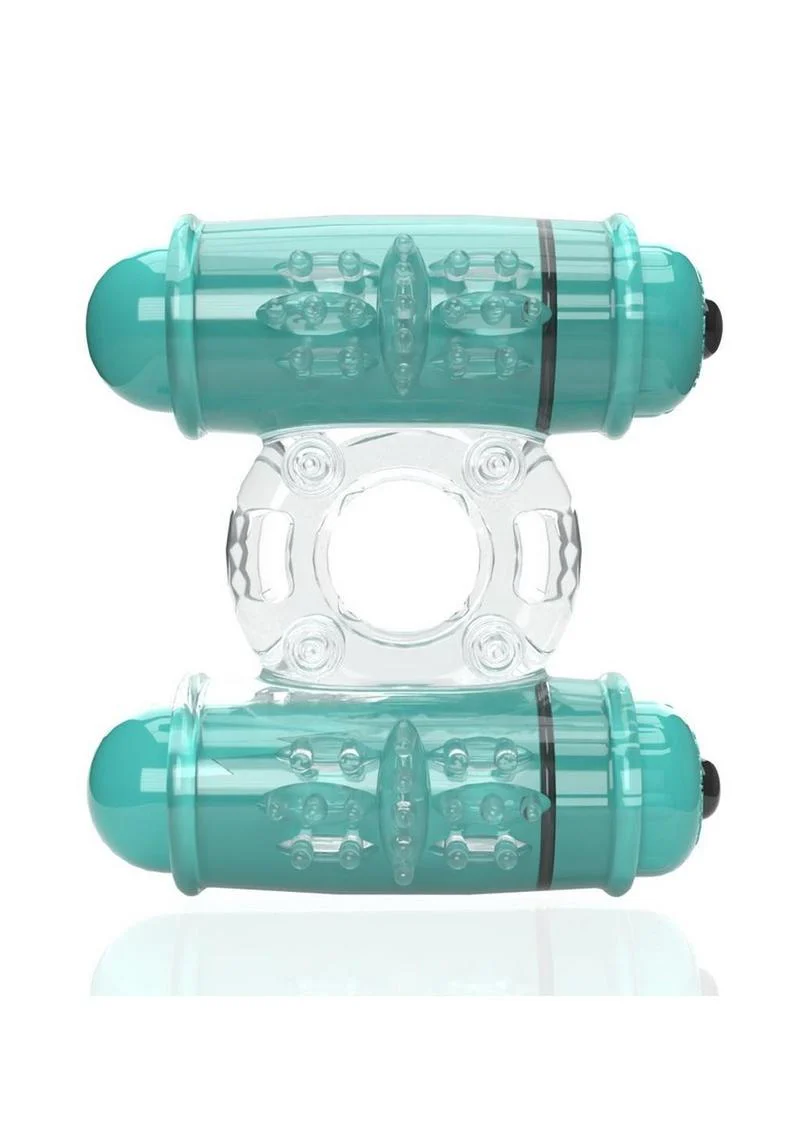 4t Double Wammy Silicone Rechargeable Dual Vibrating Couples Cock Ring - Image 5