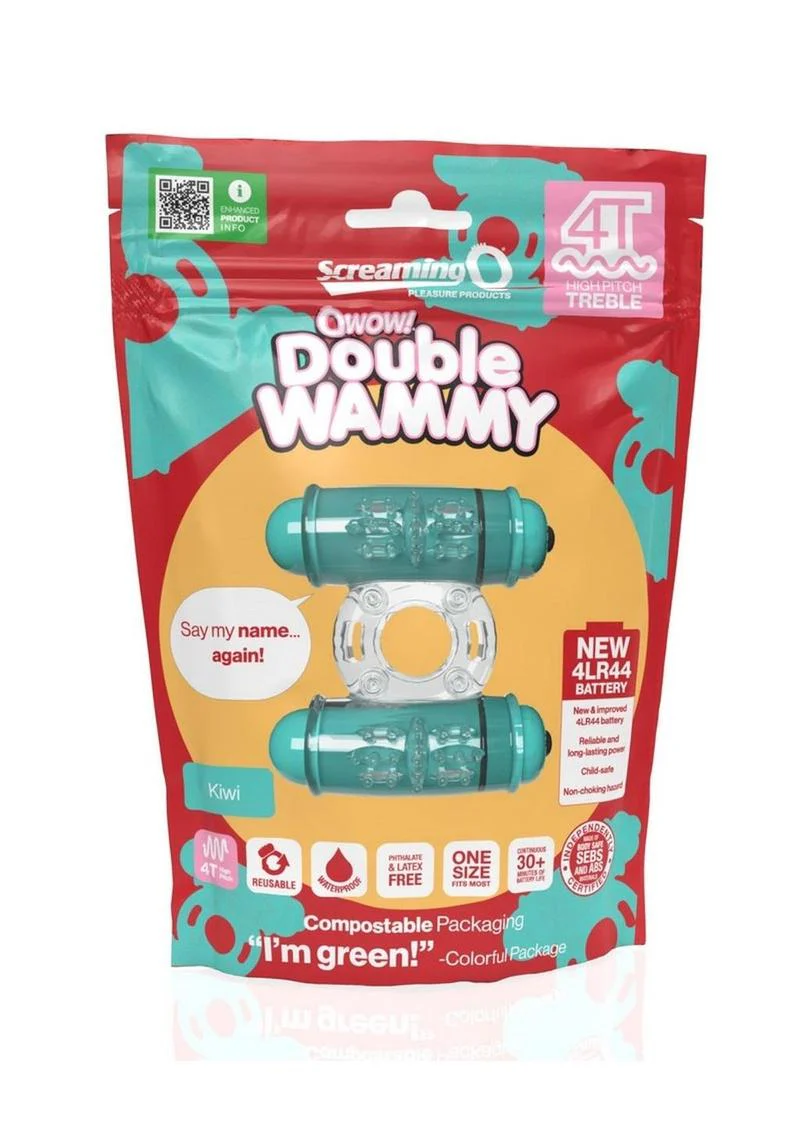 4t Double Wammy Silicone Rechargeable Dual Vibrating Couples Cock Ring - Image 6