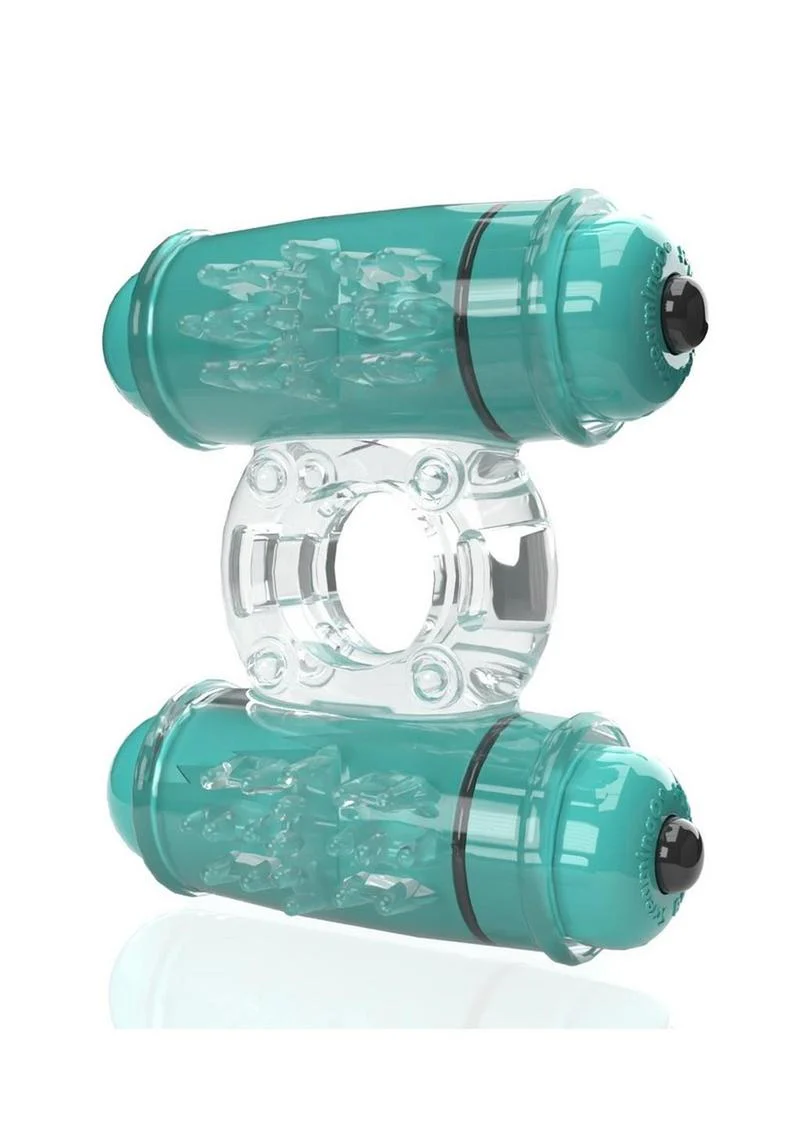 4t Double Wammy Silicone Rechargeable Dual Vibrating Couples Cock Ring - Image 7
