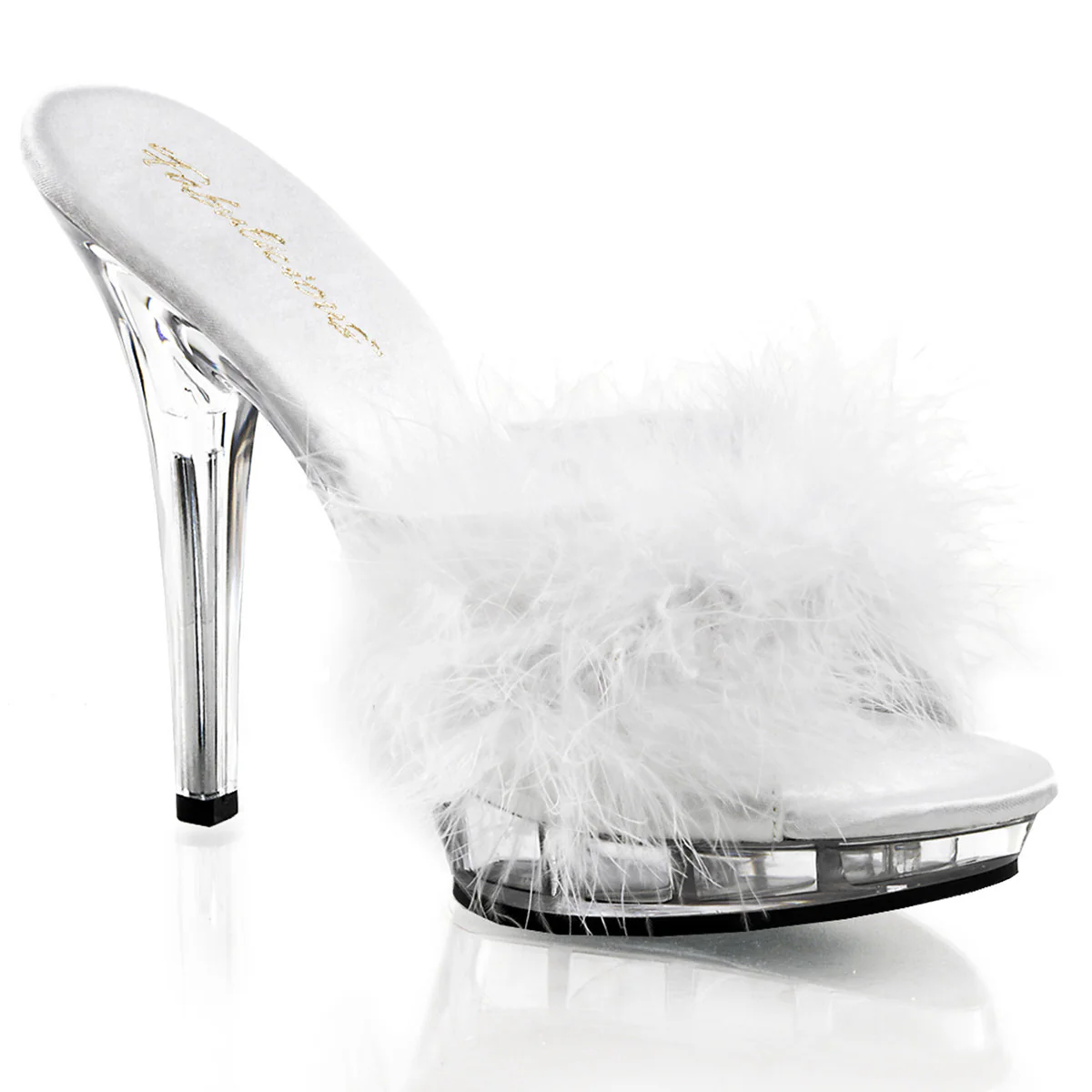 5" Stiletto Heel Marabou Slipper - Image 4