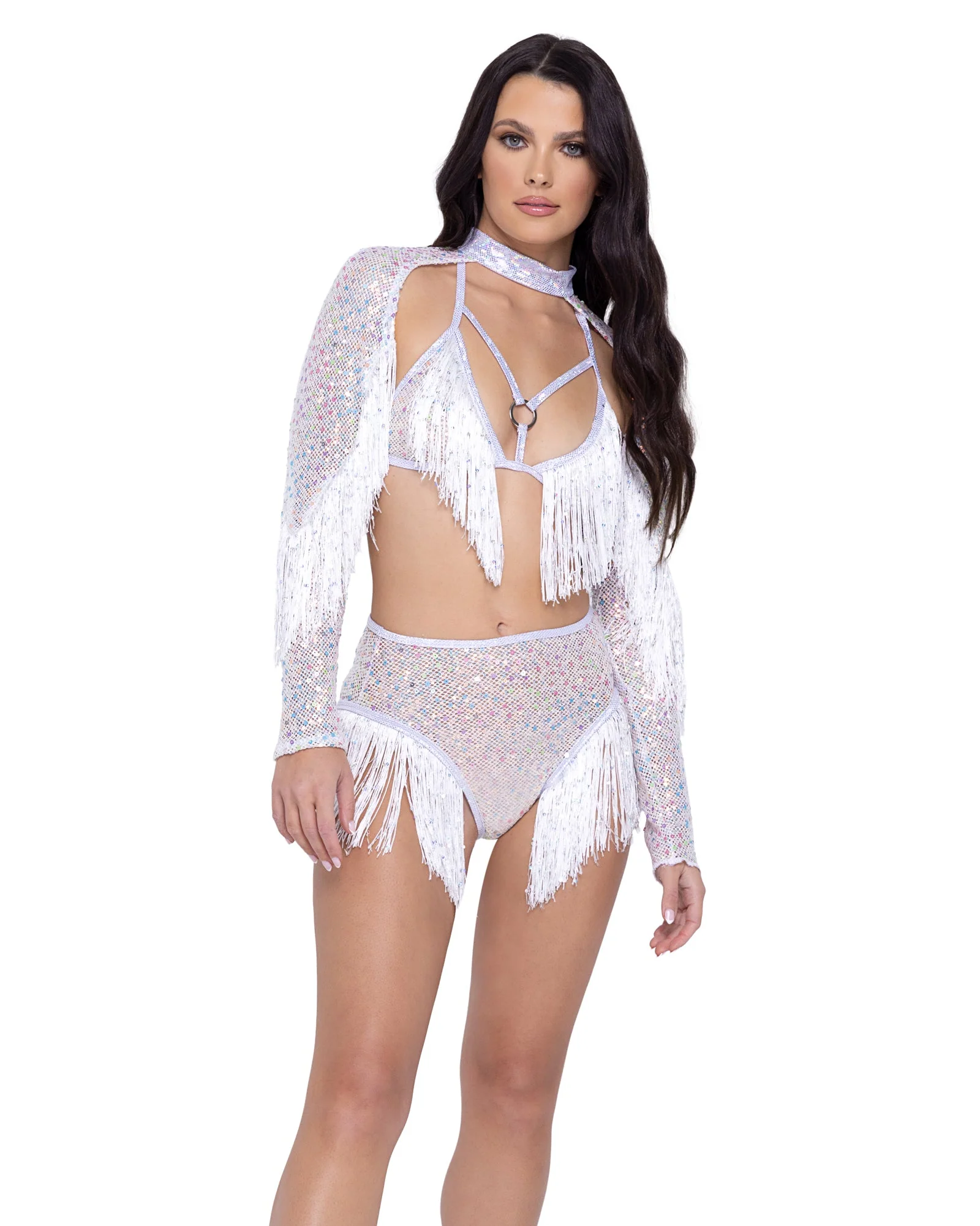 6221 - Sequin Fishnet High Waisted Shorts - Image 5