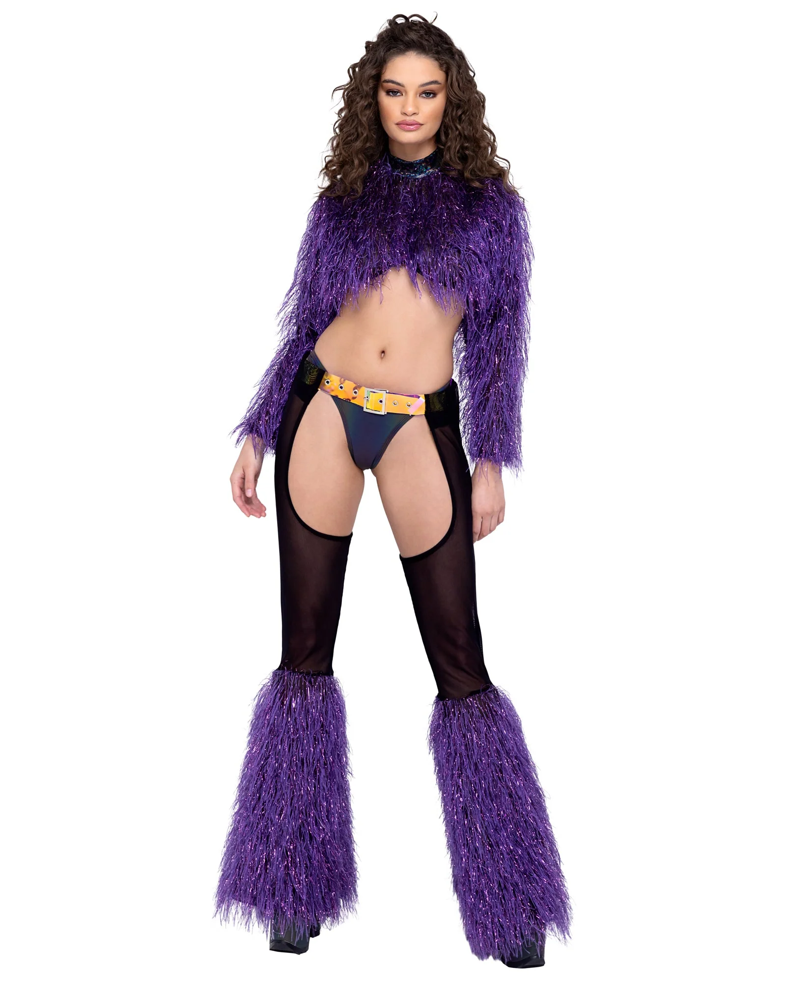 6248 - Sheer Chaps with Faux Fur Bell & Belt - Image 5