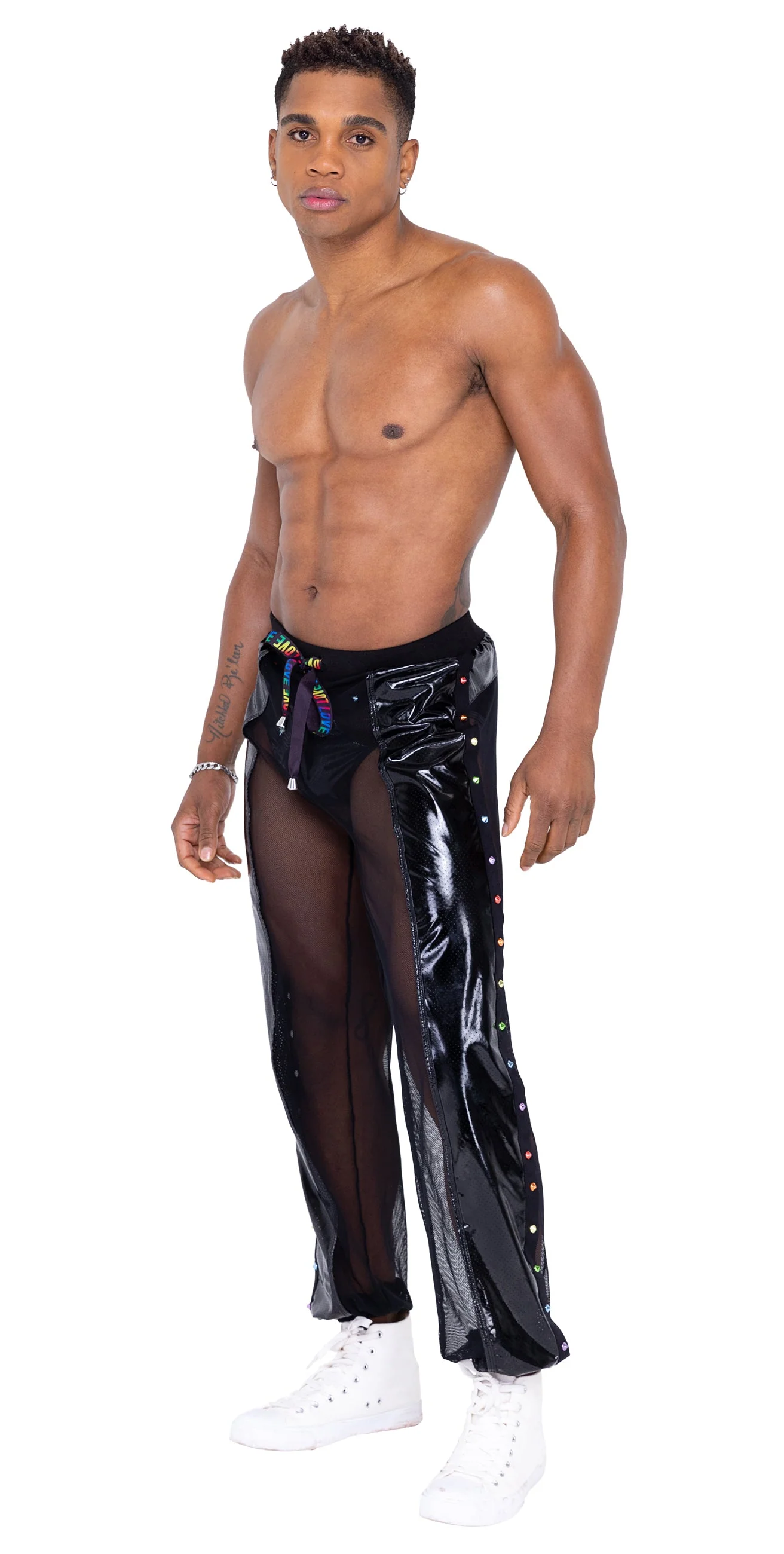 6335 - Men’s Pride Vinyl Mesh & Mesh Joggers - Image 3
