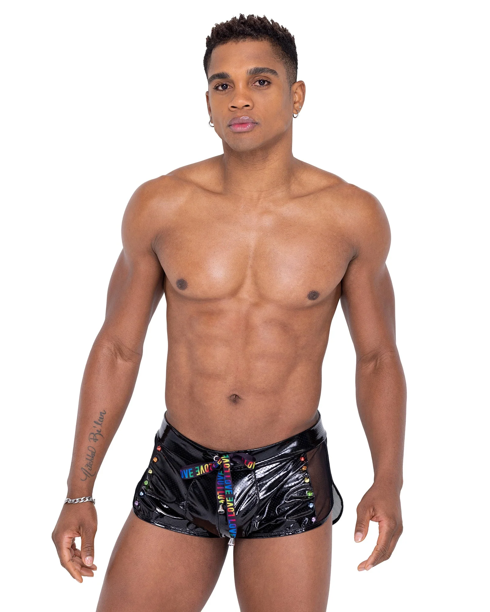6338 - Men’s Pride Mesh Vinyl Runner Shorts - Image 3