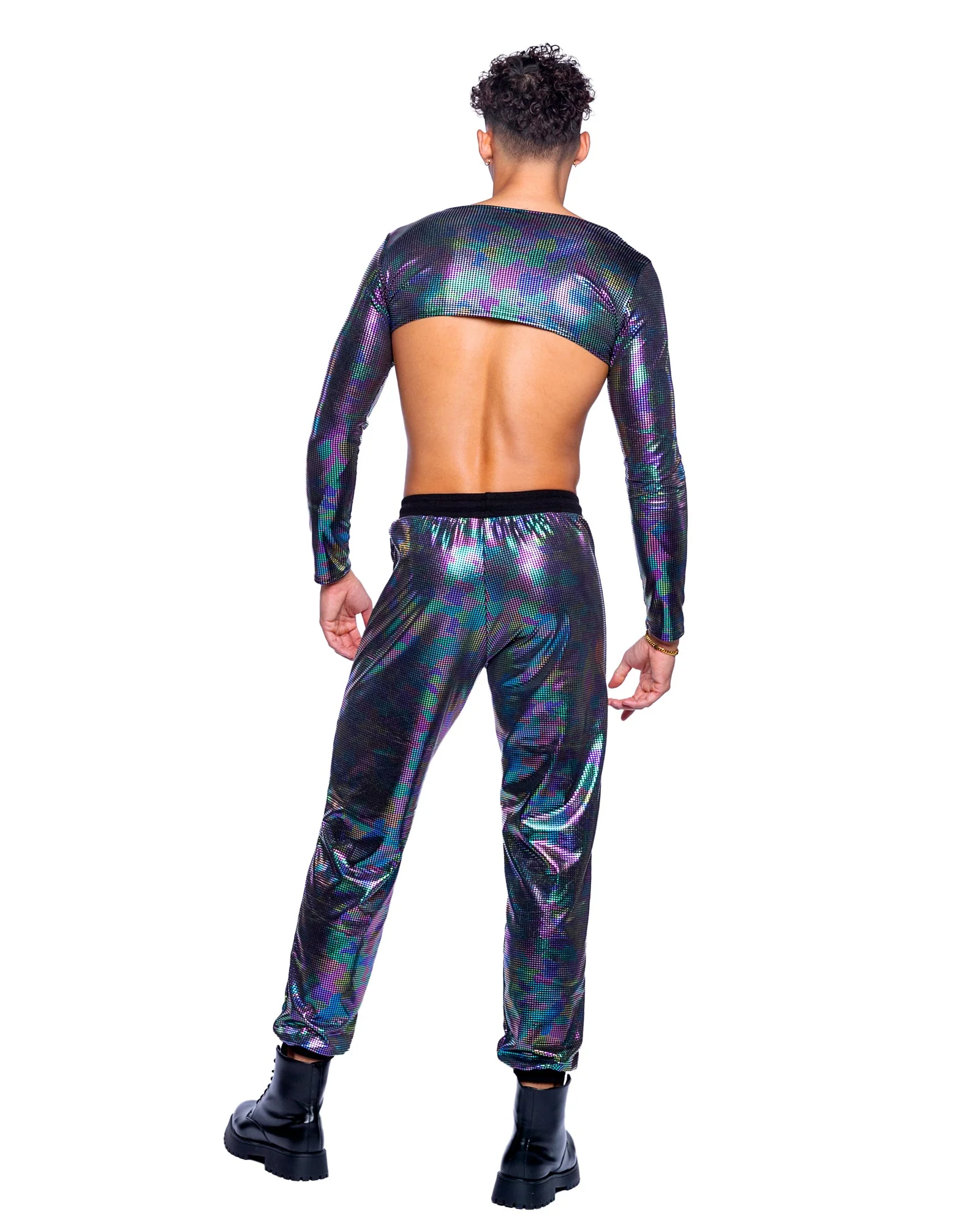 6532 - Rainbow Shimmer Camouflage Joggers - Image 2