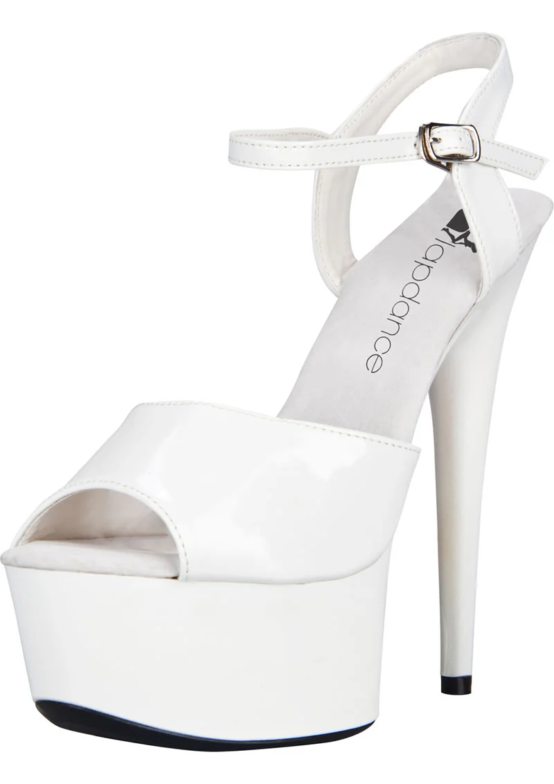 6in. White Platform Sandal with Strap - Image 9