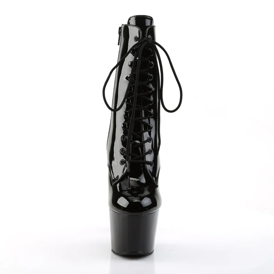 7 Inch Heel  Boots with Lace-Up Front - Image 6