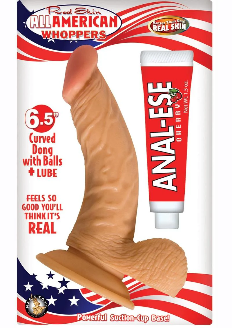 All American Whoppers Curve Dildo with Balls - Image 2