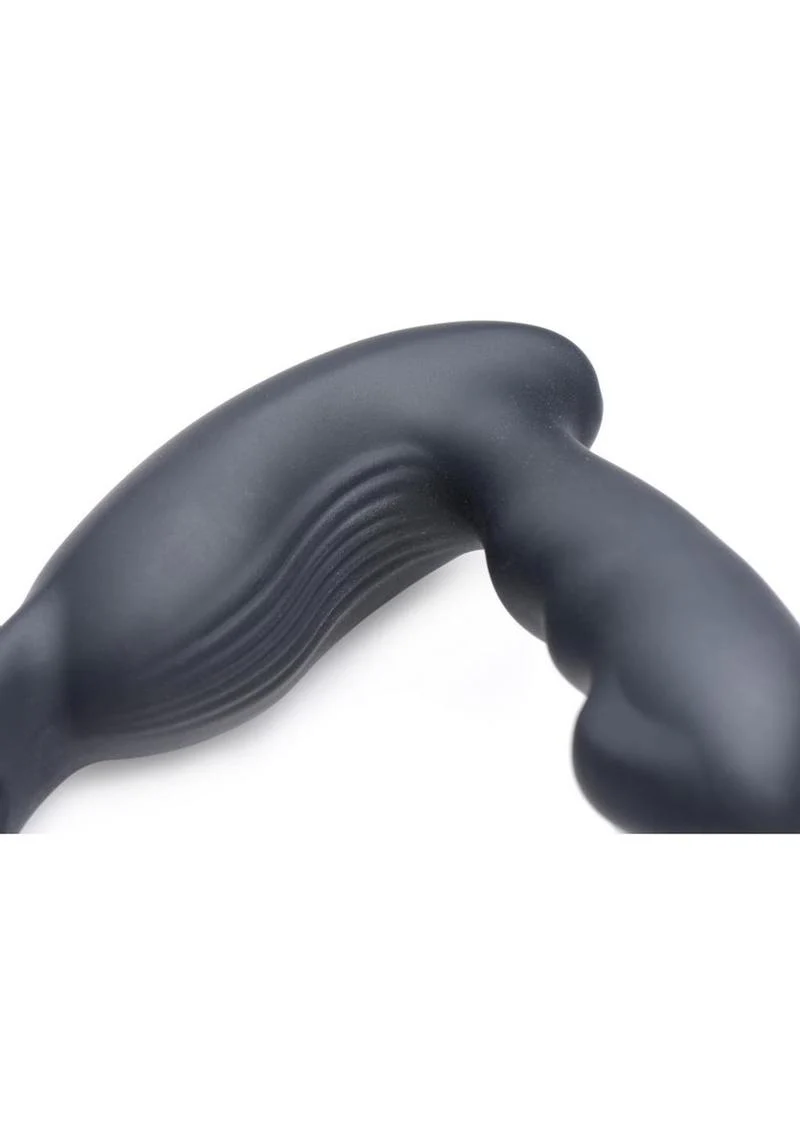Alpha Pro 7x P-Strap Milker Silicone Rechargeable Vibrating Prostate Plug with Milking Bead, Cock and Ball Ring and Remote Control - Image 4