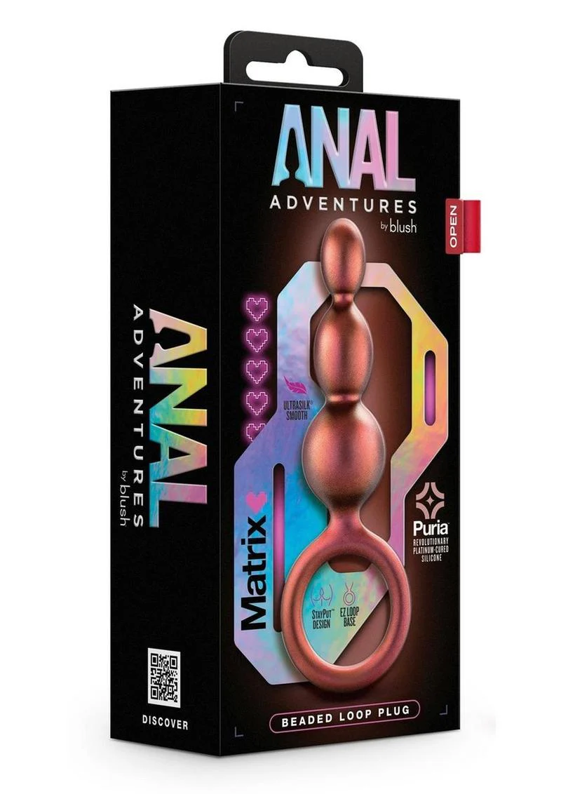Anal Adventures Matrix Beaded Loop Silicone Plug - Image 2