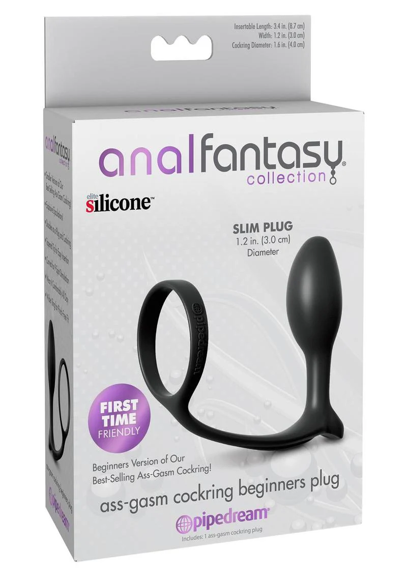 Anal Fantasy Collection Ass-Gasm Cock Ring Beginners Silicone Plug Slim - Image 2