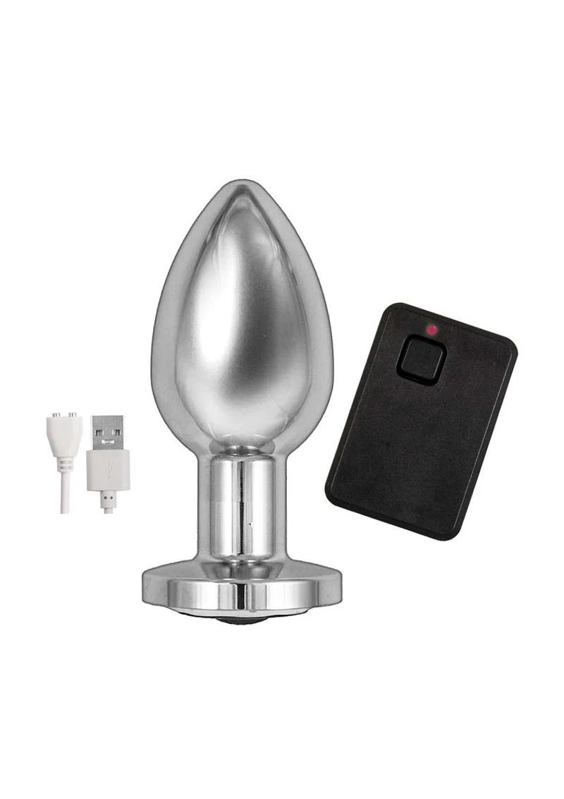 Ass-Sation Remote Control Rechargeable Vibrating Metal Anal Plug - Image 8