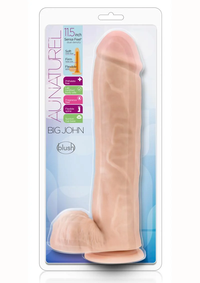 Au Naturel Big John Sensa Feel Dual Density Dildo with Balls - Image 6