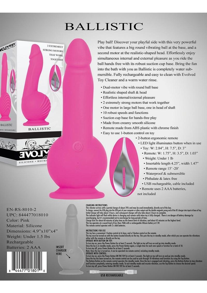 Ballistic Silicone Rechargeable Vibrator with Remote Control - Image 4