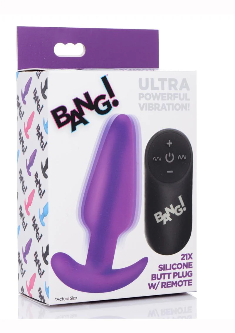 Bang! 21x Vibrating Silicone Rechargeable Butt Plug with Remote Control - Image 14