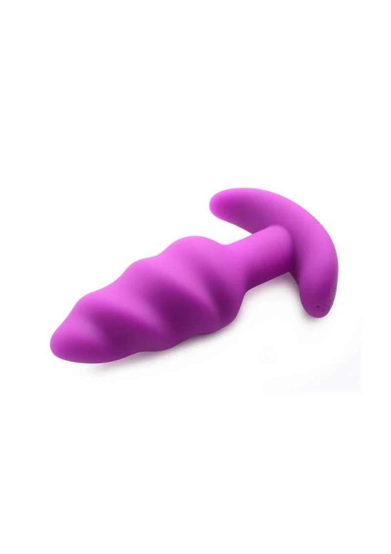 Bang! 21x Vibrating Silicone Rechargeable Swirl Butt Plug with Remote Control - Image 15