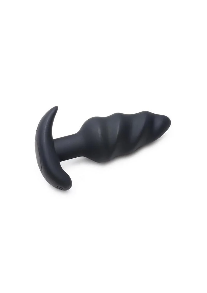 Bang! 21x Vibrating Silicone Rechargeable Swirl Butt Plug with Remote Control - Image 4