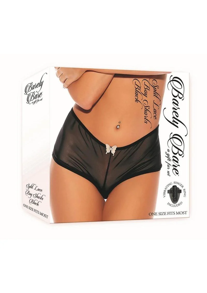 Barely Bare Split Lace Boy Shorts - Image 2