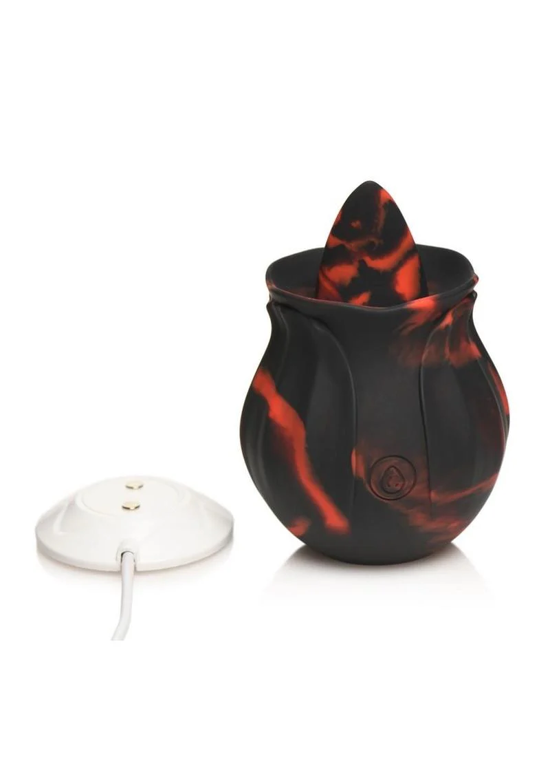 Bloomgasm Black Kiss Rimming Rose Rechargeable Silicone Clitoral Vibrator - Image 3