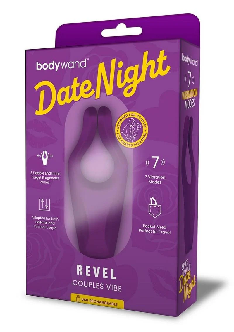 Bodywand Date Night Revel Silicone Rechargeable Couples Vibrator - Image 2