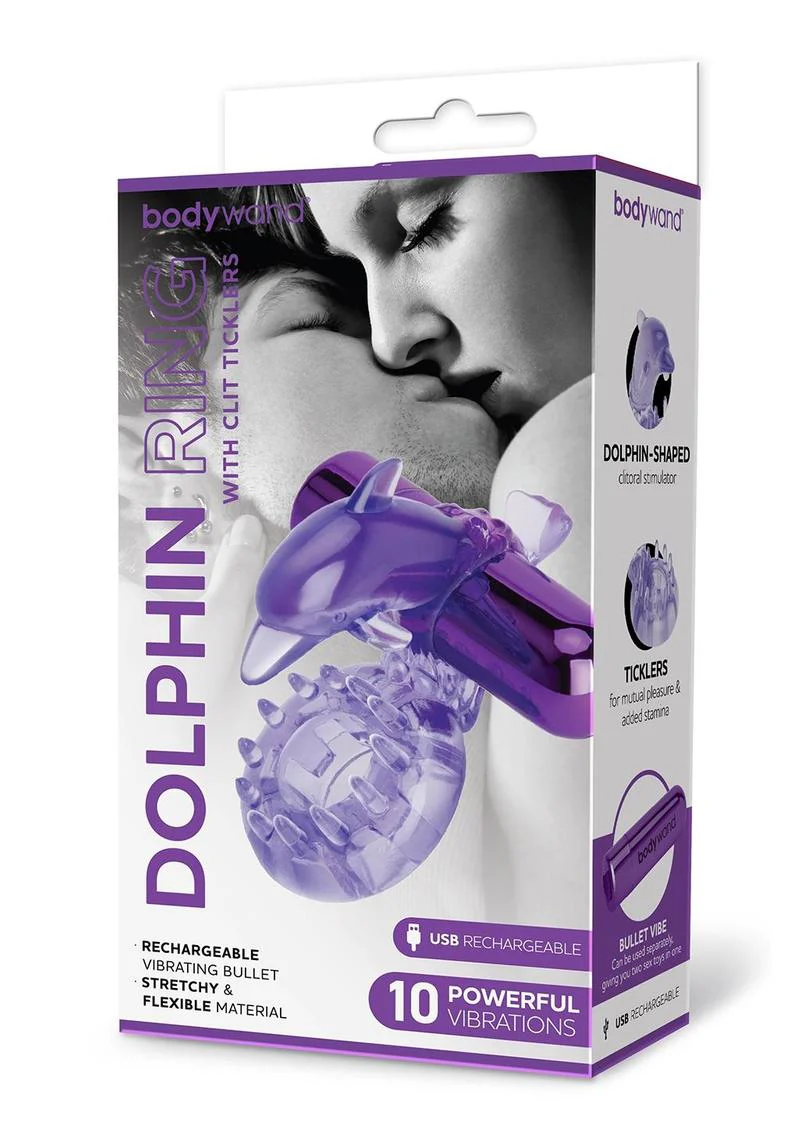 Bodywand Rechargeable Dolphin Ring W/ Ticklers - Image 2