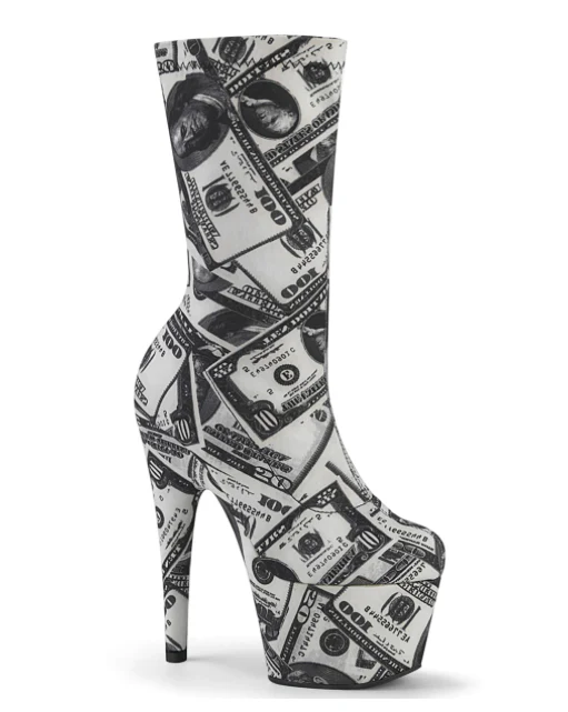Boots 7 inch heels Dollar Print - Image 3