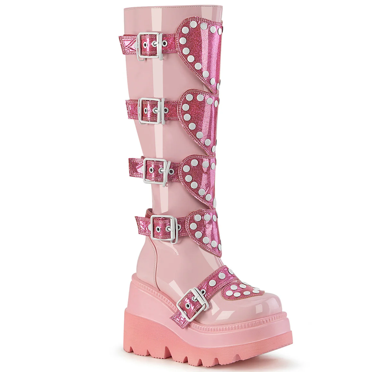 BOOTS WITH WEDGE PLATFORM AND HEART STUDDED DETAIL - Image 2